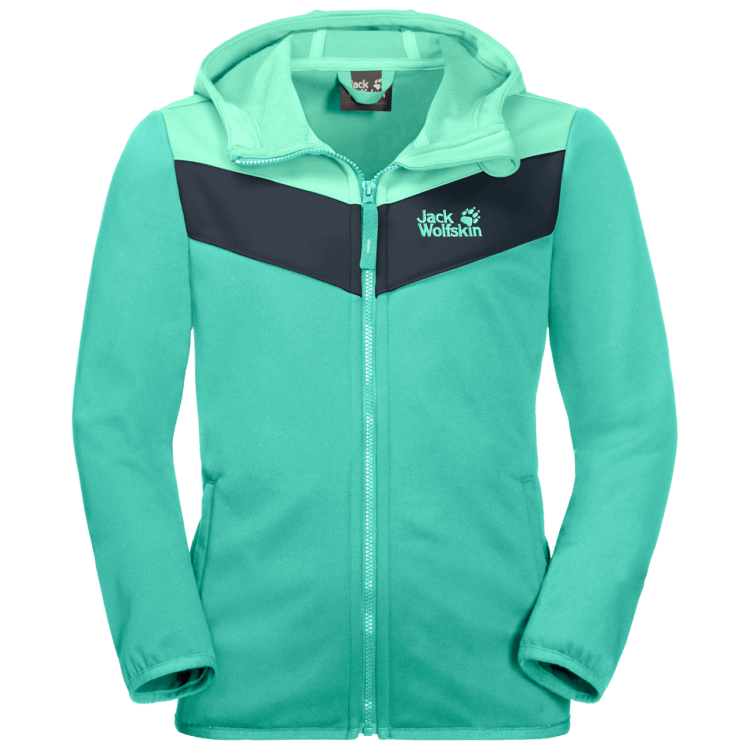 Electric Green Kid's Three Oaks Jacket Brand Jack Wolfskin Origins