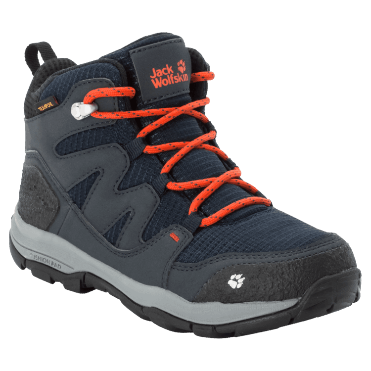 Blue-Orange Origins Brand Jack Wolfskin Kid's Mtn Attack 3 Texapore Mid Hiking Shoes