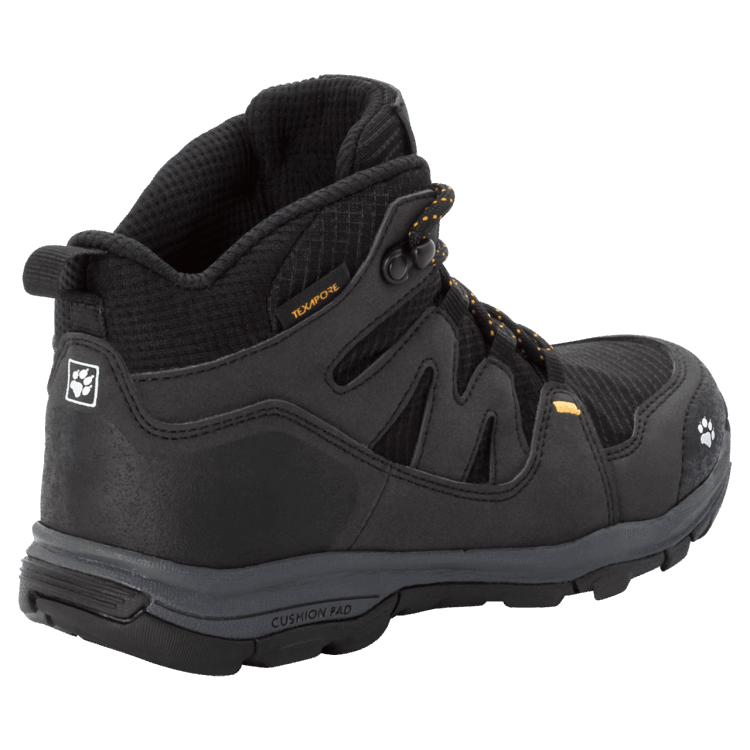 Black Brand Kid's Mtn Attack 3 Texapore Mid Hiking Shoes Brand Jack Wolfskin