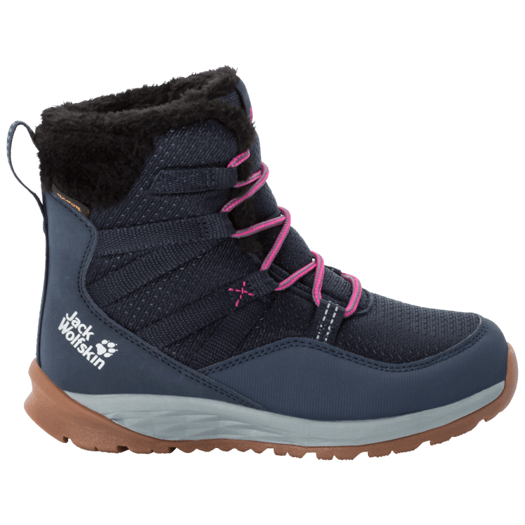 Best Kid's Polar Wolf Texapore High Winter Boots Dark Blue-Grey Brand Jack Wolfskin