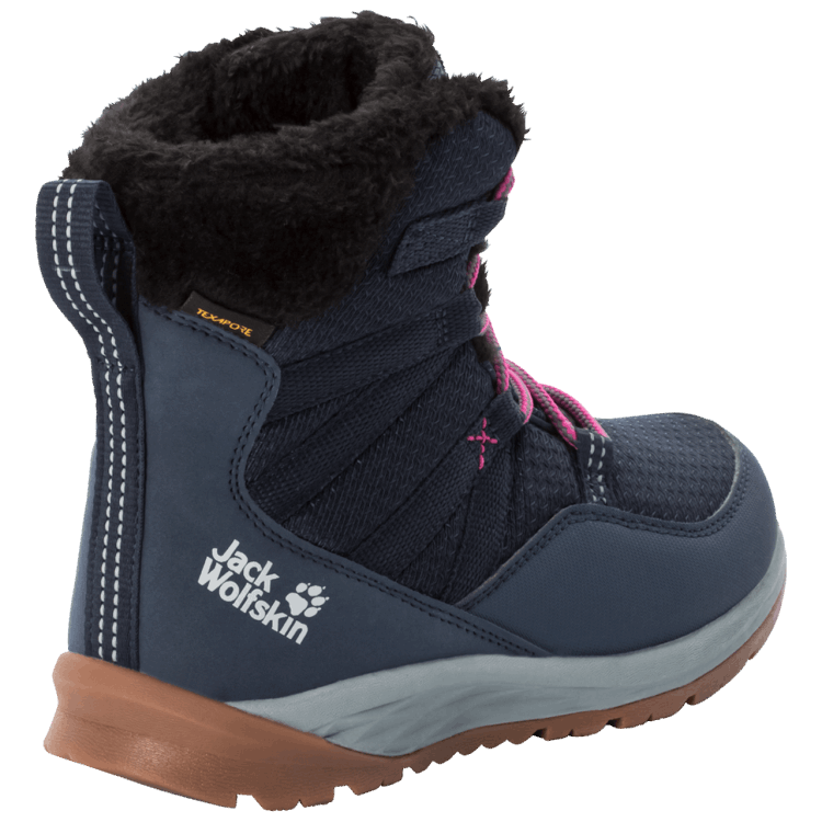 Best Kid's Polar Wolf Texapore High Winter Boots Dark Blue-Grey Brand Jack Wolfskin