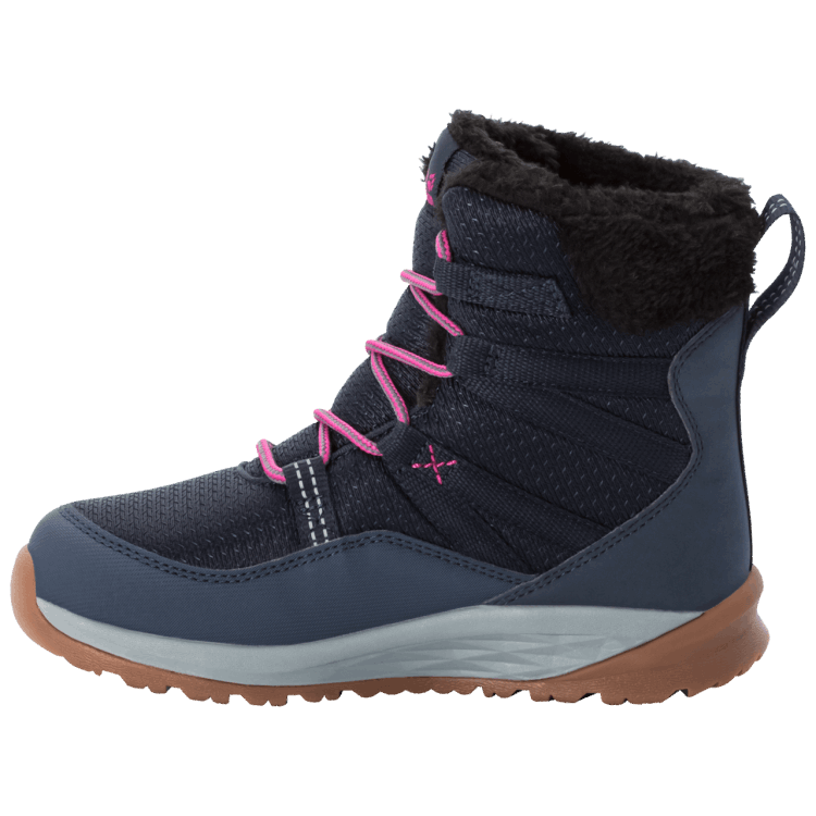 Best Kid's Polar Wolf Texapore High Winter Boots Dark Blue-Grey Brand Jack Wolfskin