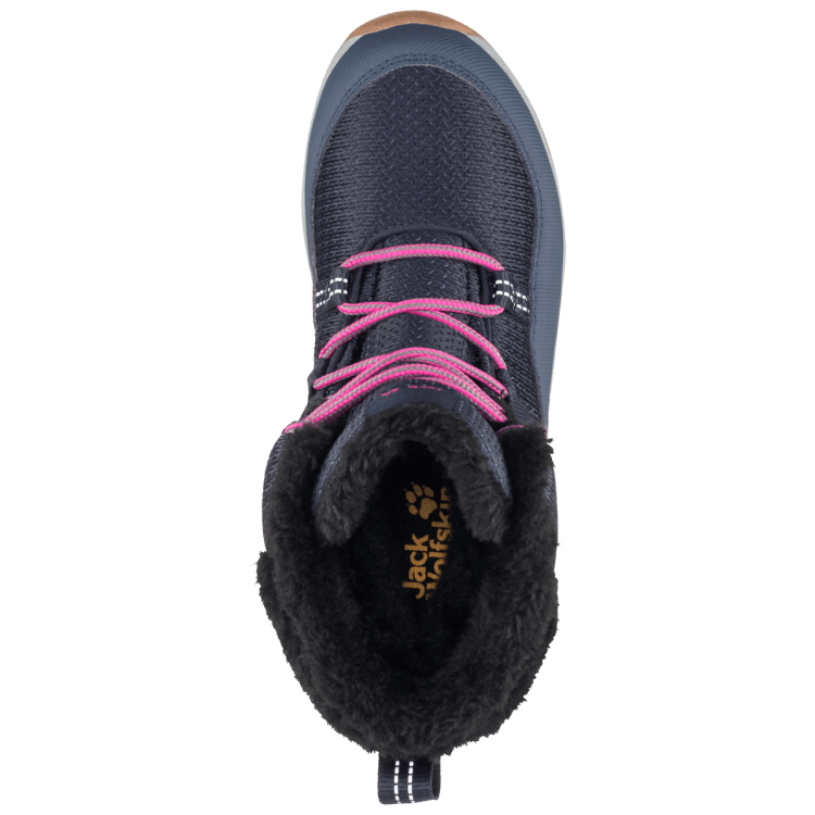 Best Kid's Polar Wolf Texapore High Winter Boots Dark Blue-Grey Brand Jack Wolfskin