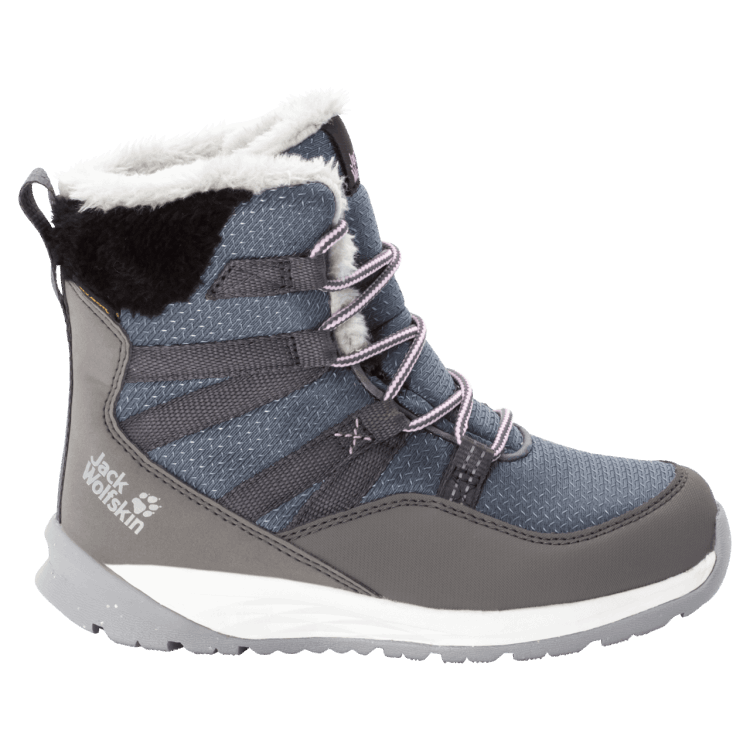 New Brand Jack Wolfskin Pebble Grey-White Kid's Polar Wolf Texapore High Winter Boots