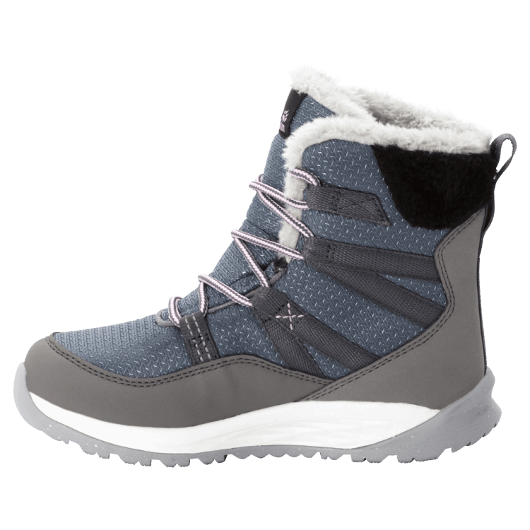 New Brand Jack Wolfskin Pebble Grey-White Kid's Polar Wolf Texapore High Winter Boots