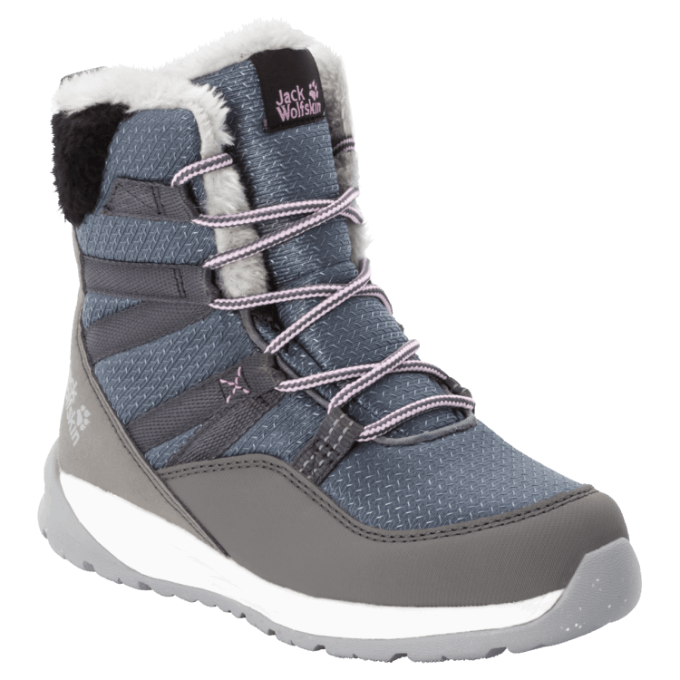 New Brand Jack Wolfskin Pebble Grey-White Kid's Polar Wolf Texapore High Winter Boots