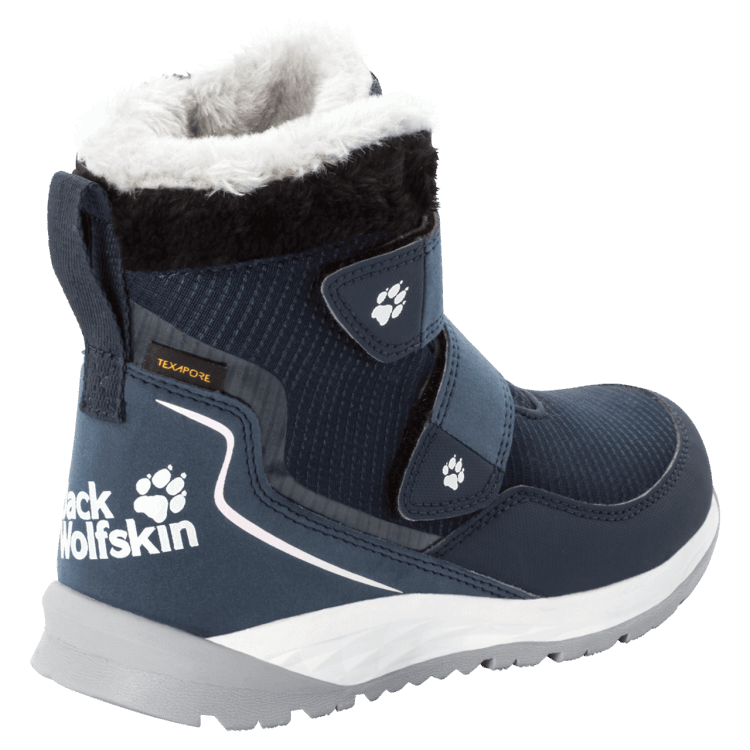New Brand Jack Wolfskin Kid's Polar Wolf Texapore Mid Vc Winter Boots Dark Blue-White
