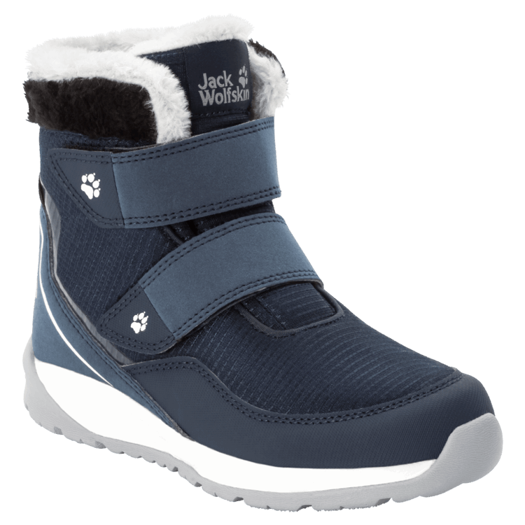 New Brand Jack Wolfskin Kid's Polar Wolf Texapore Mid Vc Winter Boots Dark Blue-White