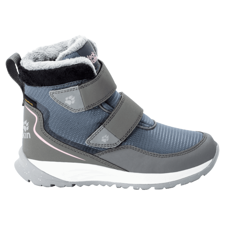 New Pebble White Kid's Polar Wolf Texapore Mid Vc Winter Boots Brand Jack Wolfskin