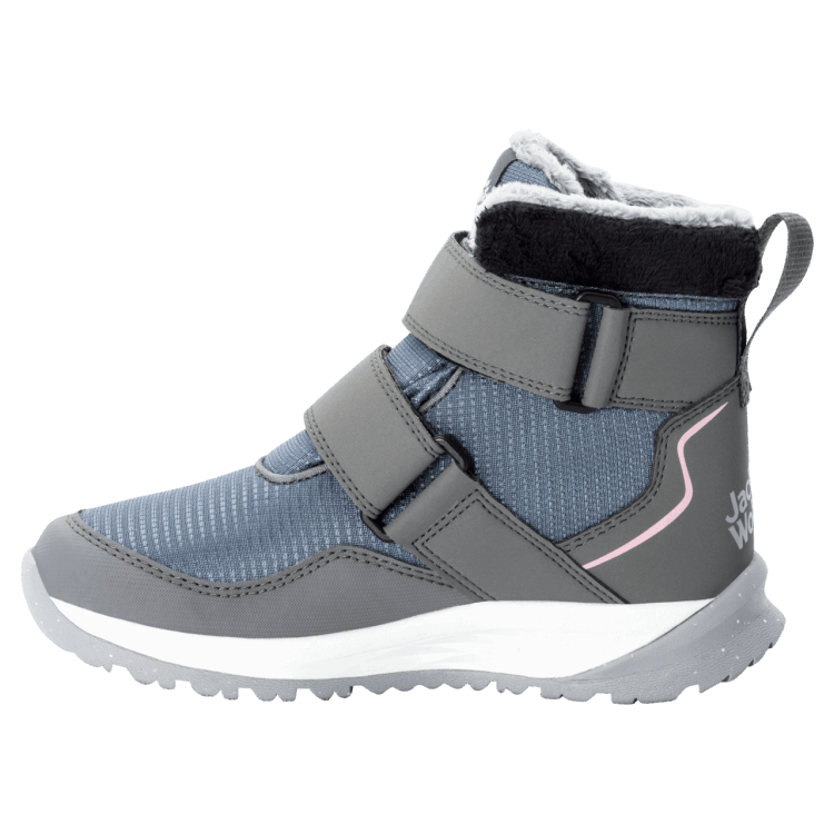 New Pebble White Kid's Polar Wolf Texapore Mid Vc Winter Boots Brand Jack Wolfskin