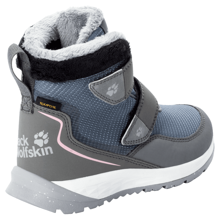 New Pebble White Kid's Polar Wolf Texapore Mid Vc Winter Boots Brand Jack Wolfskin
