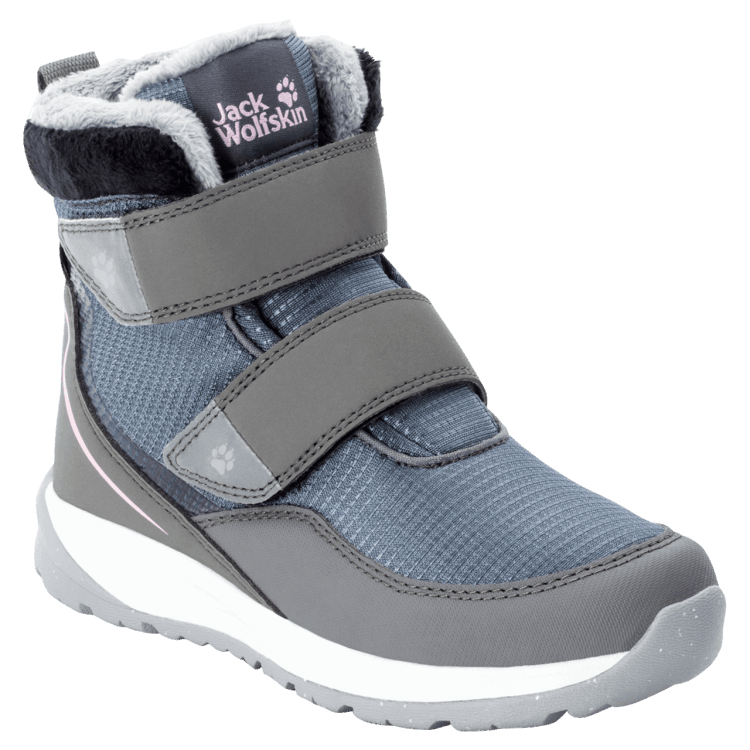 New Pebble White Kid's Polar Wolf Texapore Mid Vc Winter Boots Brand Jack Wolfskin