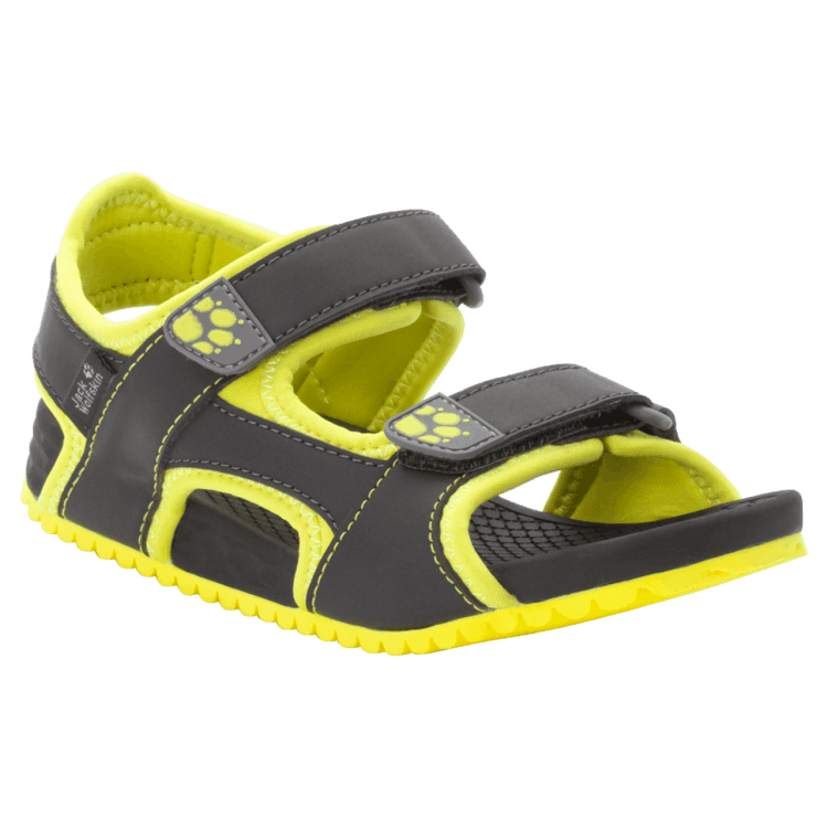 Kid's Outfresh Deluxe Sandal Phantom-Lime Brand Jack Wolfskin