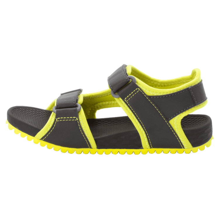 Kid's Outfresh Deluxe Sandal Phantom-Lime Brand Jack Wolfskin