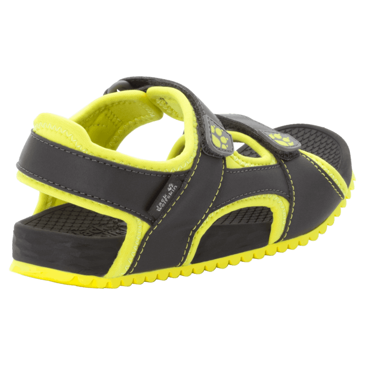 Kid's Outfresh Deluxe Sandal Phantom-Lime Brand Jack Wolfskin