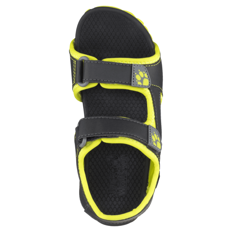 Kid's Outfresh Deluxe Sandal Phantom-Lime Brand Jack Wolfskin