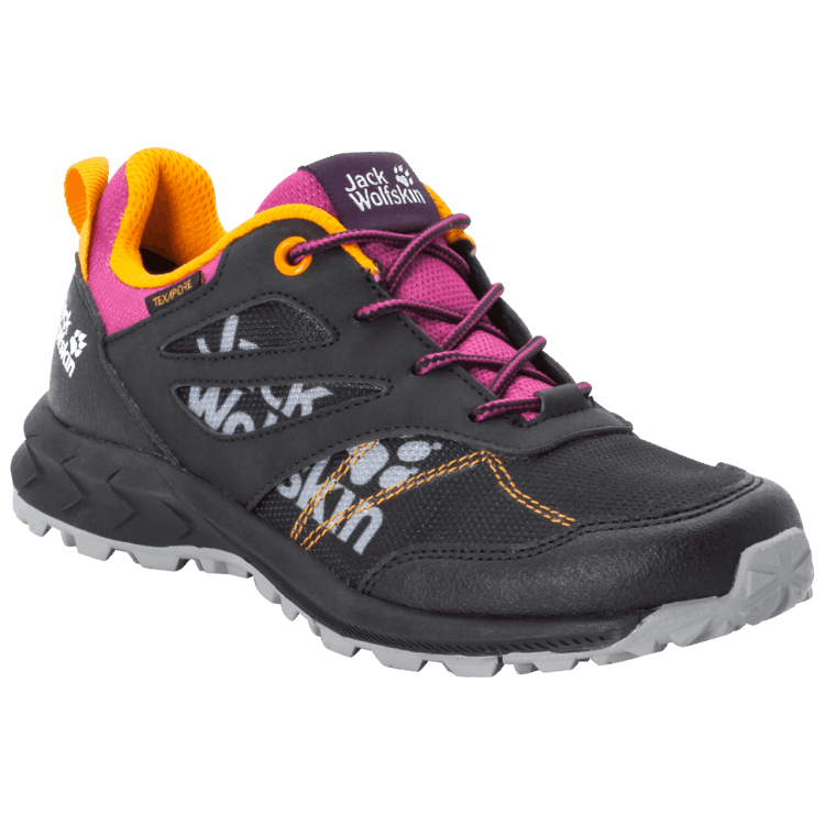 Brand Jack Wolfskin Fashion Kid's Woodland Texapore Low Black-Purple